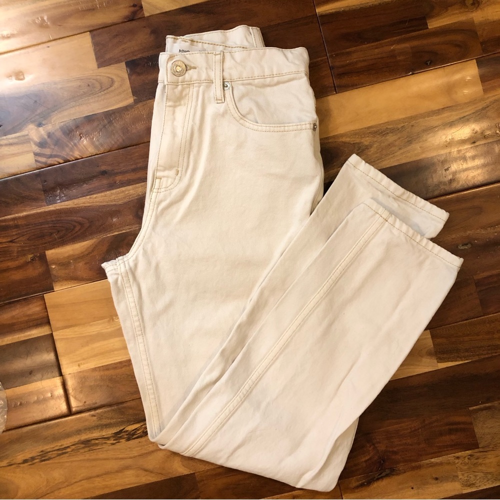 mango beige mom jeans